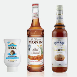 Jarabes, purés de frutas y crema de coco