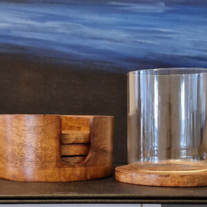 Alternative view of Posavasos de madera con soporte