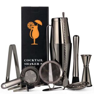 Juego de Coctelera Boston Negra de 11 Piezas